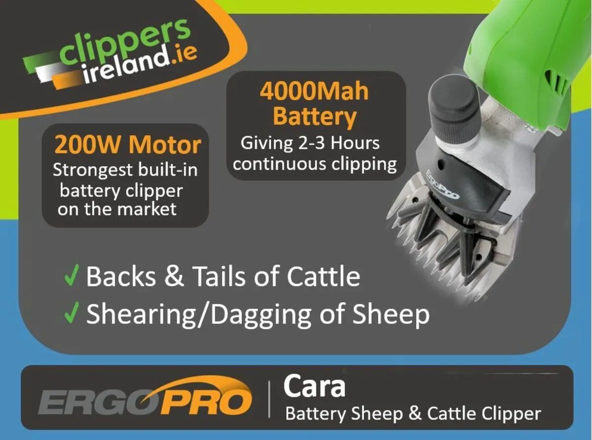 ErgoPro Cara Battery Sheep & Cattle Clipper - Image 2