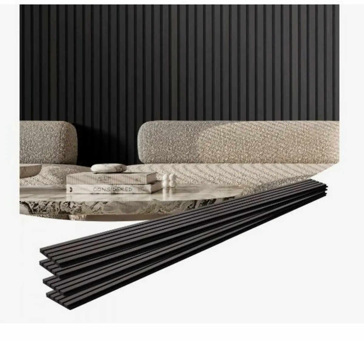 Wood Slat Acoustic Panels, 7.9 x 94.5 inch - Image 1