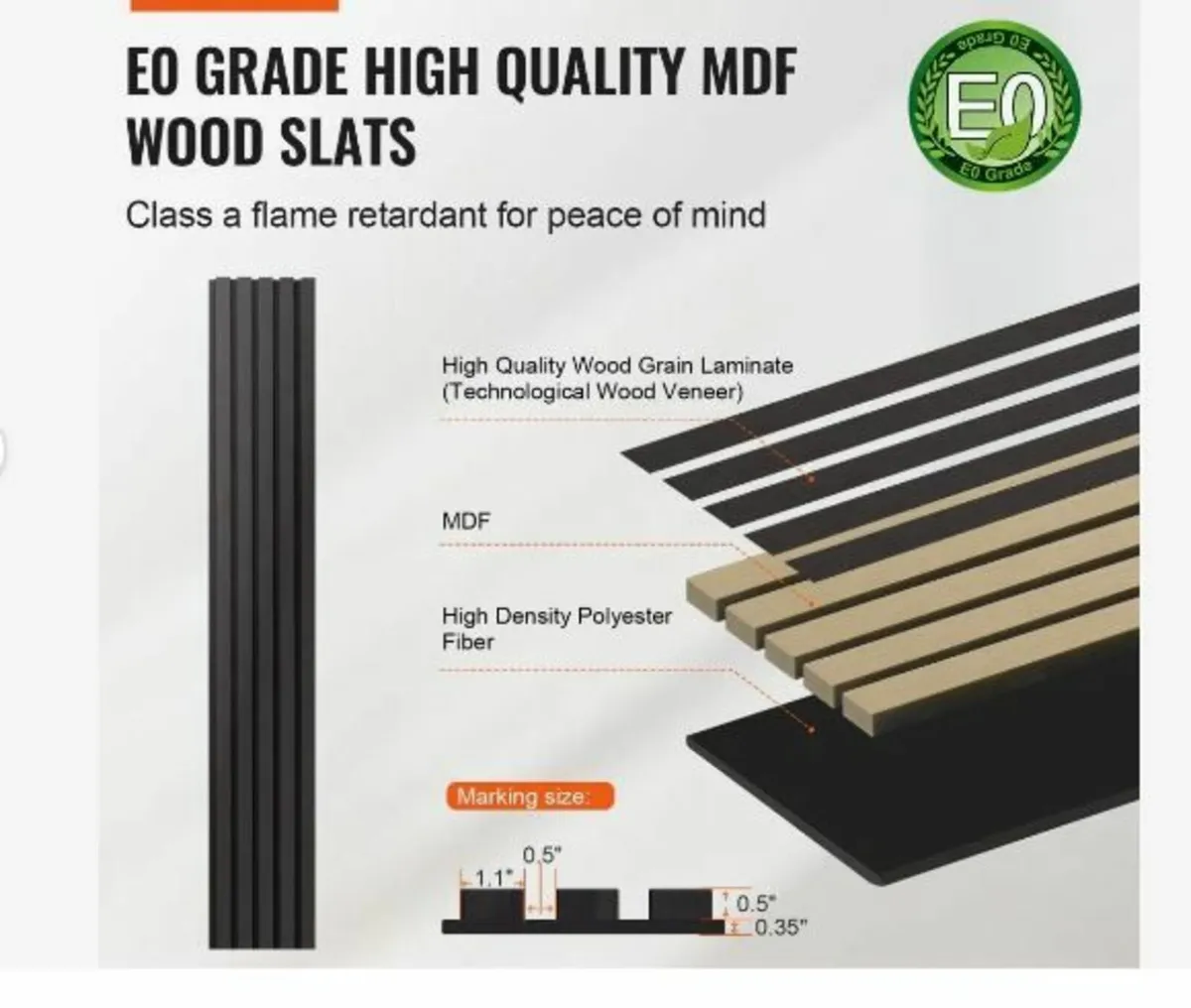 Wood Slat Acoustic Panels, 7.9 x 94.5 inch - Image 2