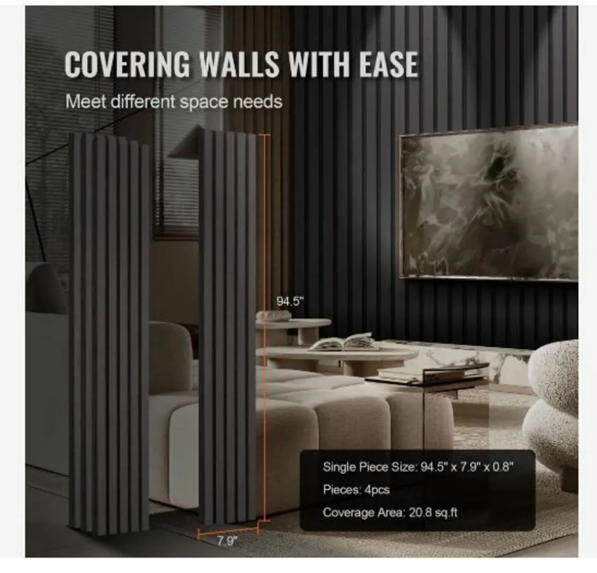 Wood Slat Acoustic Panels, 7.9 x 94.5 inch - Image 4