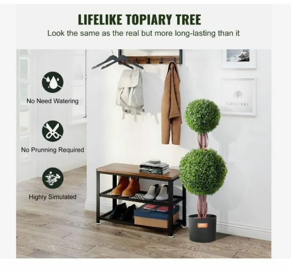 Artificial Boxwood Topiary Tree, 36 inch - Image 2