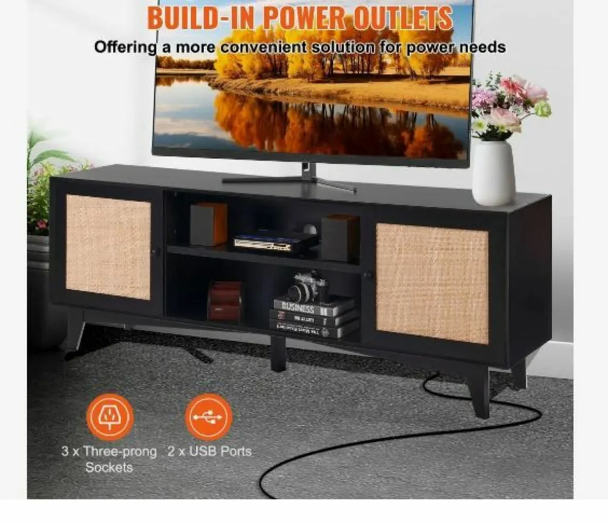 Rattan TV Stand for 75in TV - Image 2