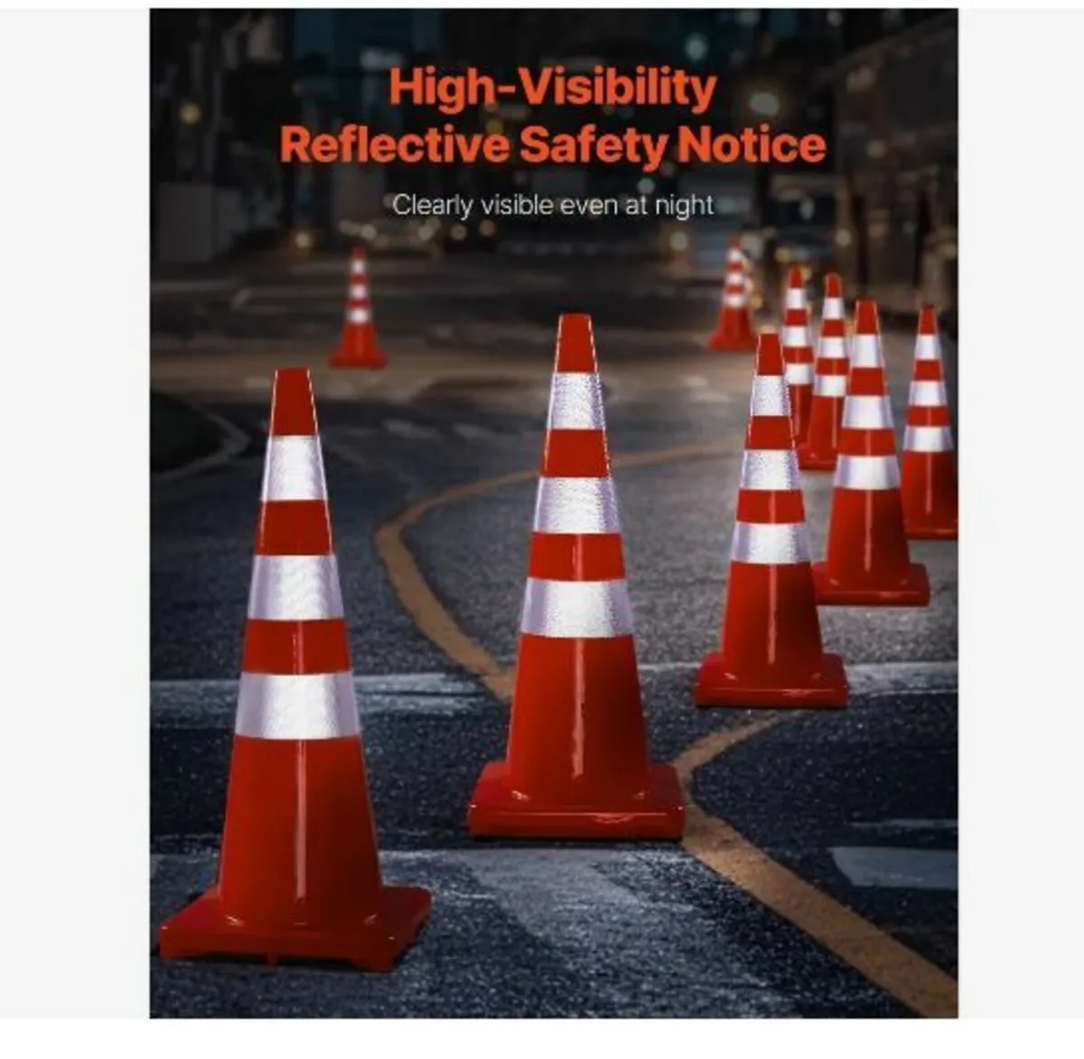 Safety Cones, 6 x 36" Traffic Cones - Image 3
