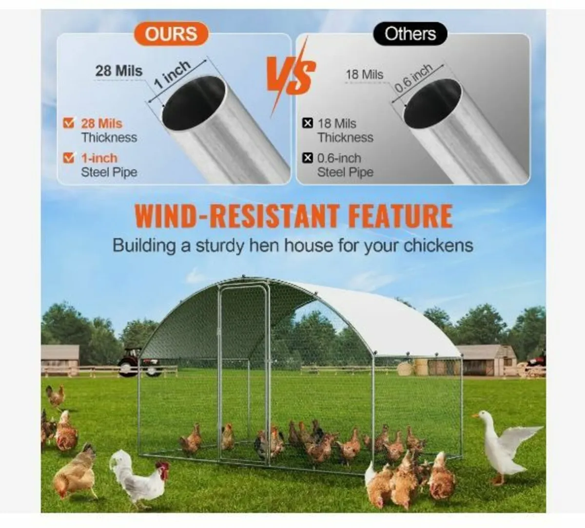 Chicken Coop, 3x1.97x1.99 m Walk-in Large - Image 2