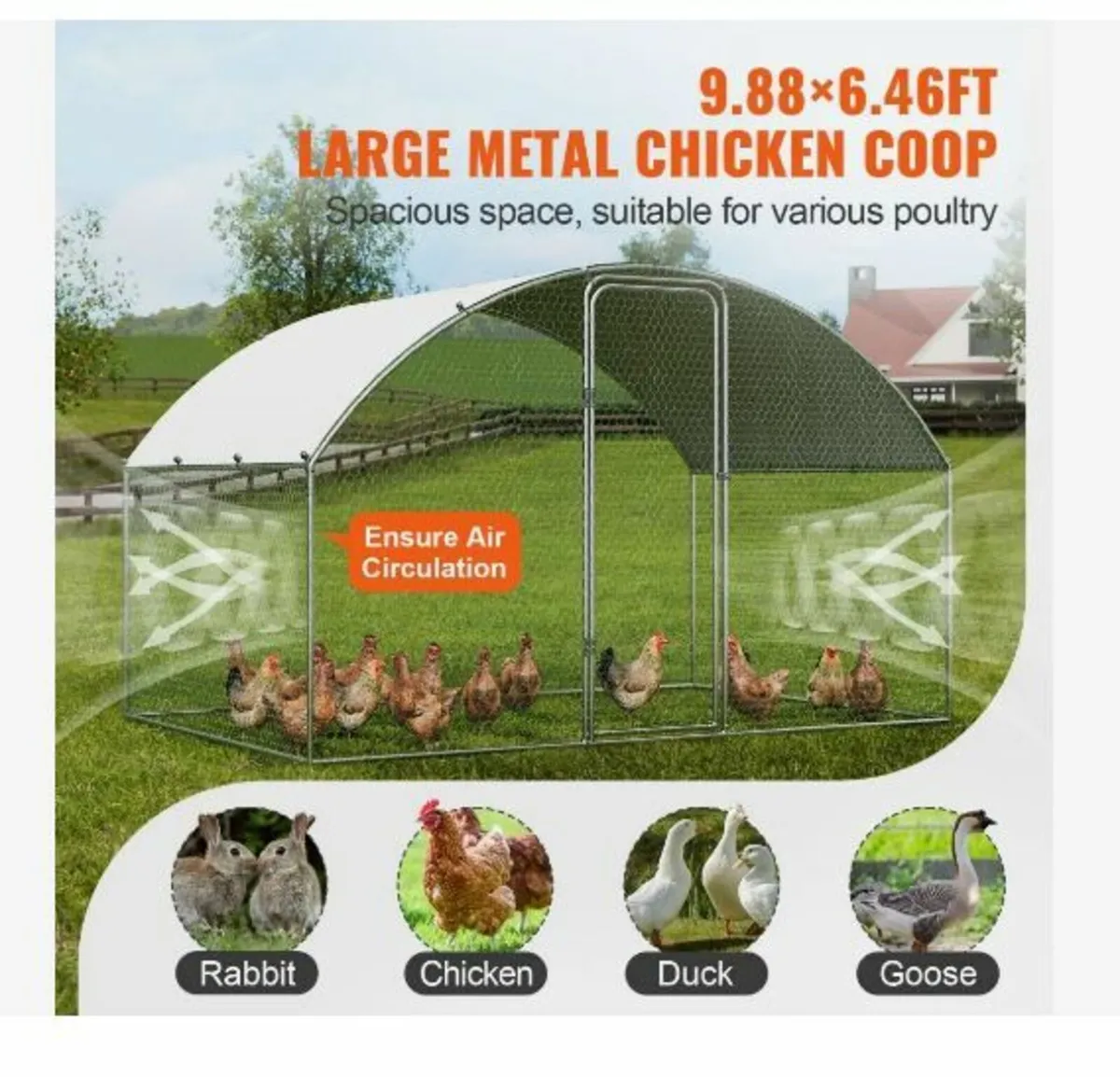 Chicken Coop, 3x1.97x1.99 m Walk-in Large - Image 4