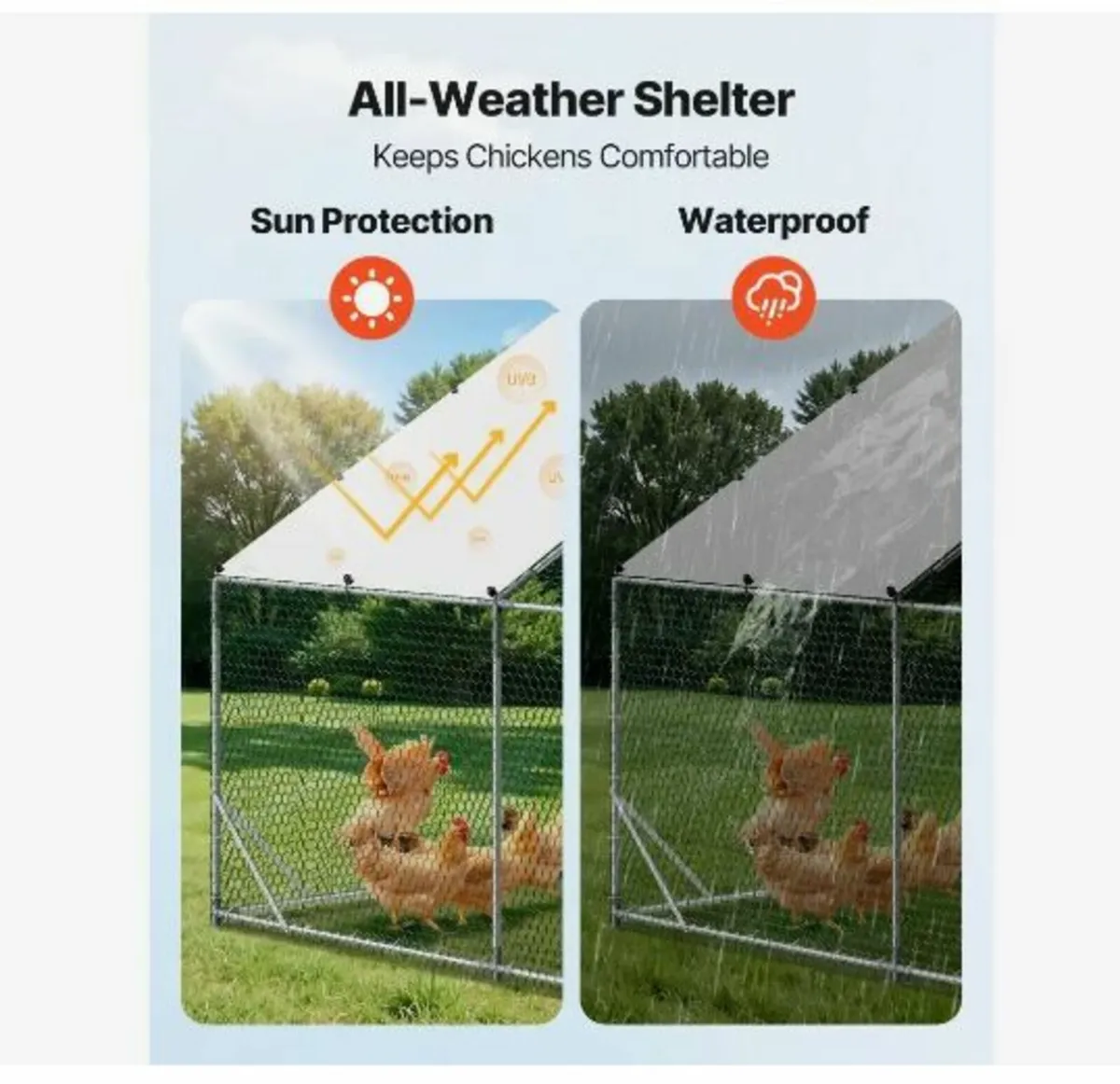 Large Metal Chicken Coop, 3 x 3 x 2 m - Image 4