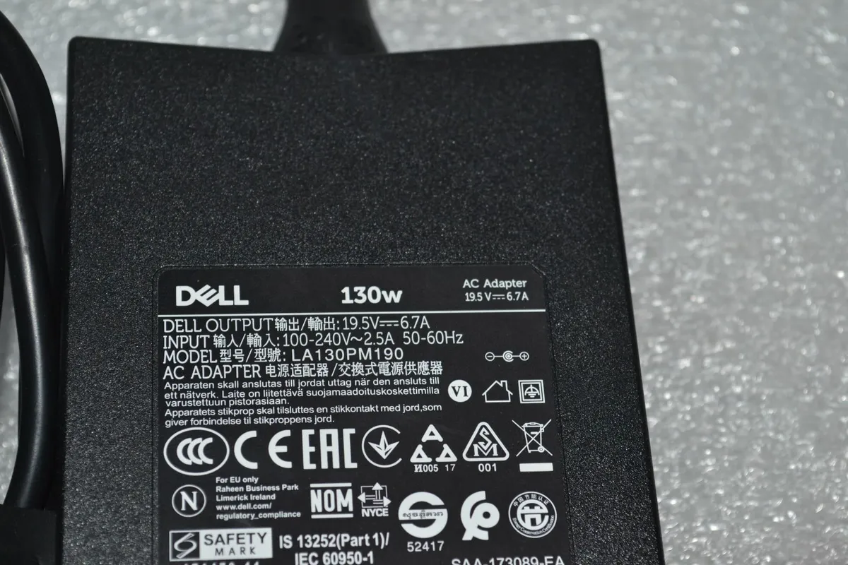 Dell Laptop Charger Adapter 130 Watts - Image 2