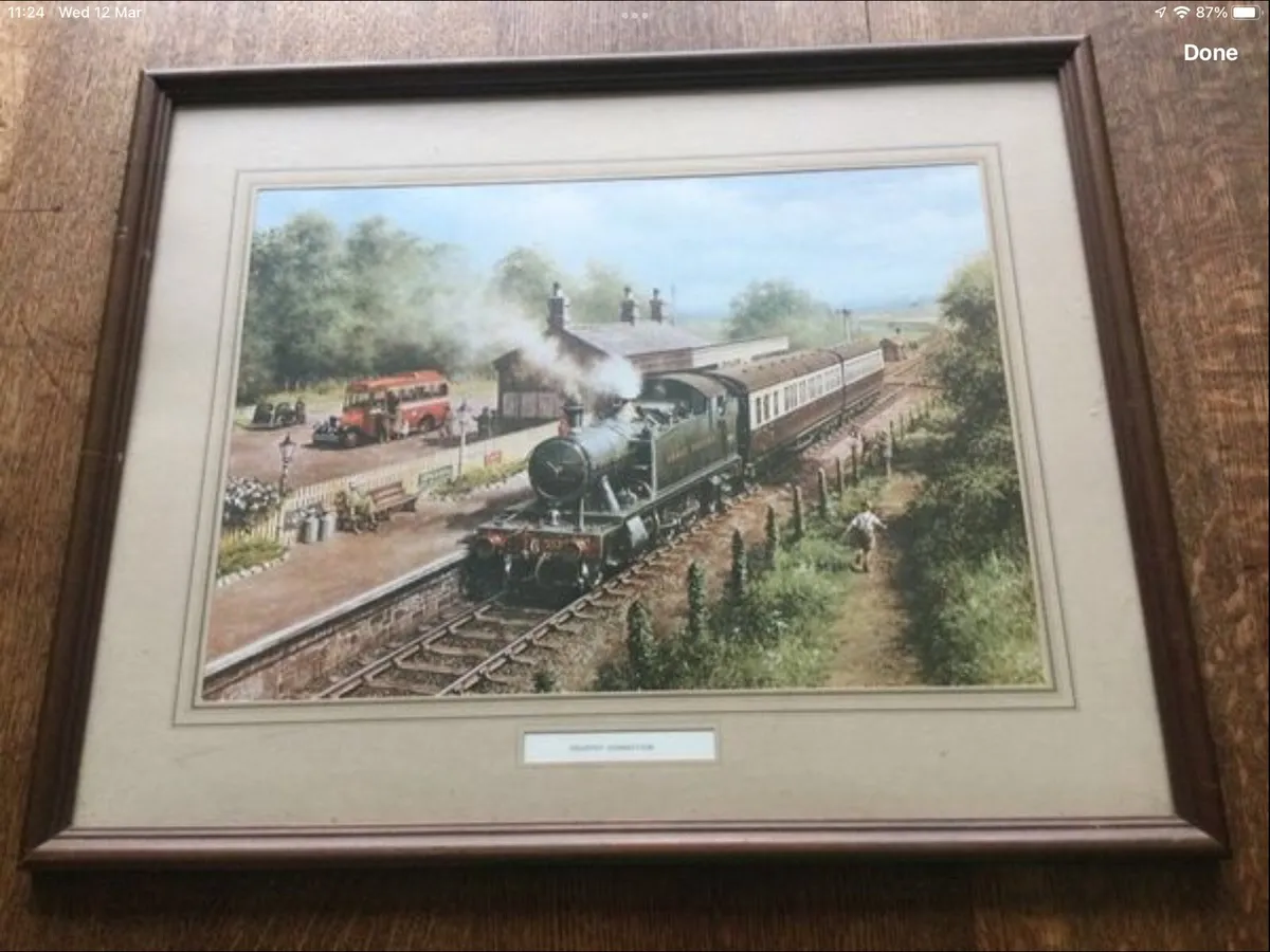 Vintage Steam Engine Print - Image 1