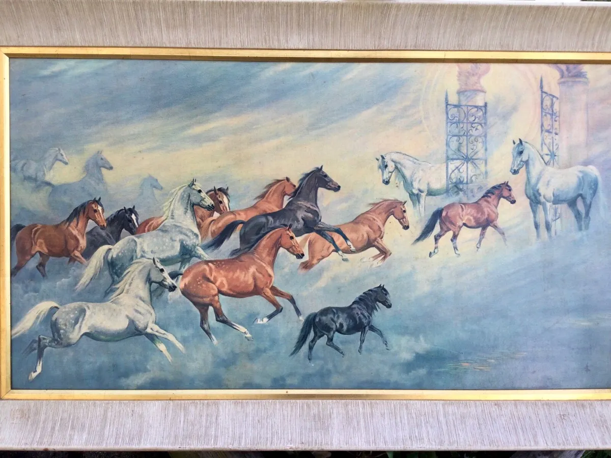 Large Framed Galloping Horses Print - Image 2