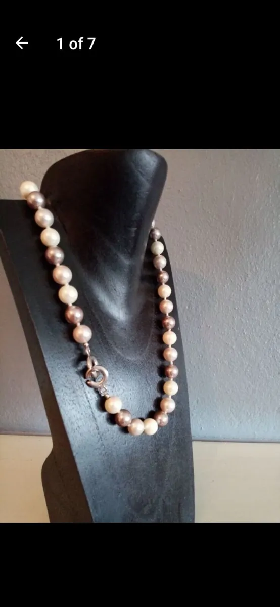 Sterling Silver Pearl Necklace - Image 1