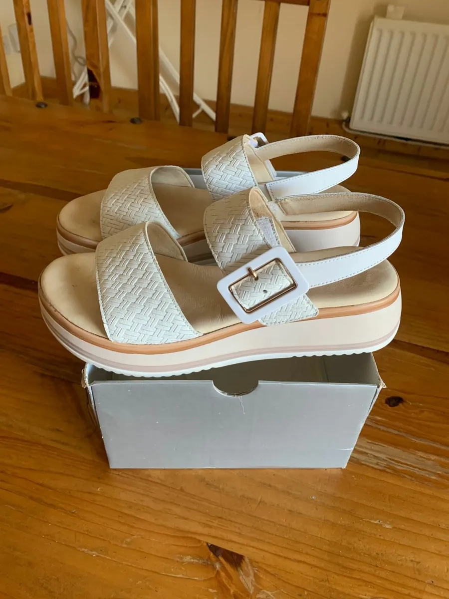 Leather White Gabor Sandals - Image 3