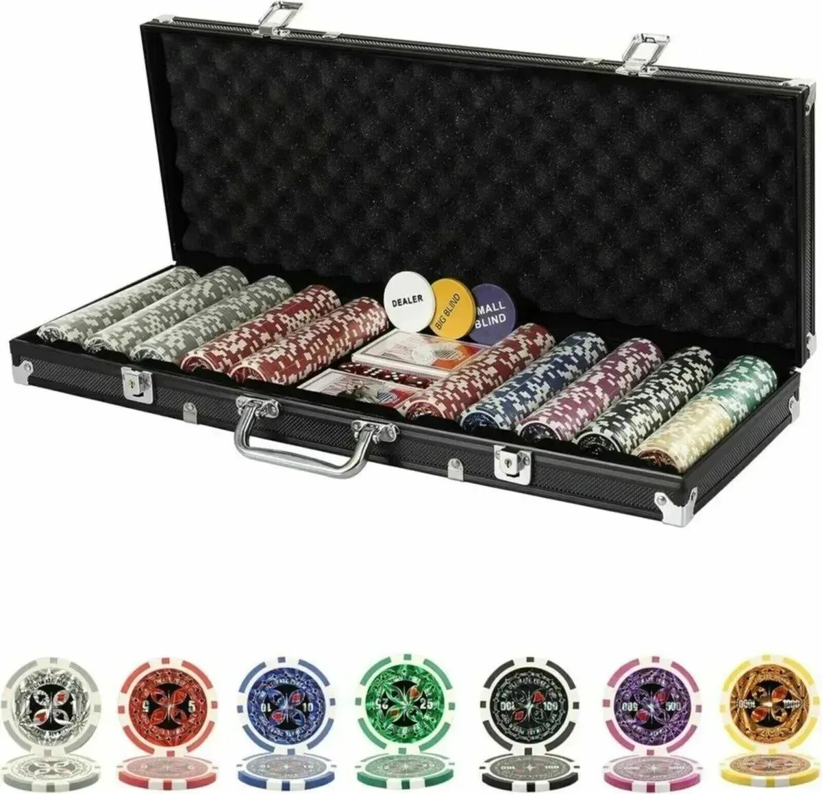 Texas Holdem Poker Chips Set Aluminium Case - Image 3