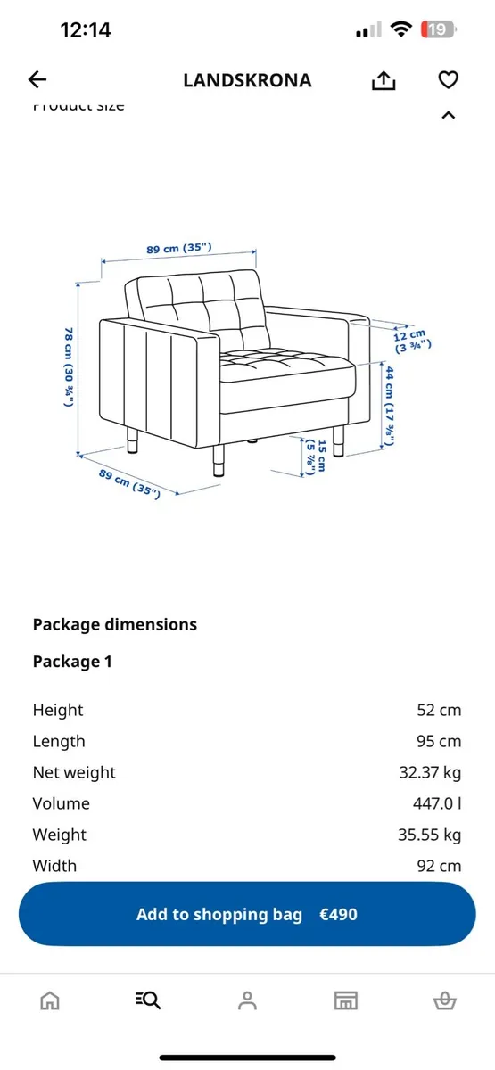 IKEA 3 seater sofa plus armchair - Image 4