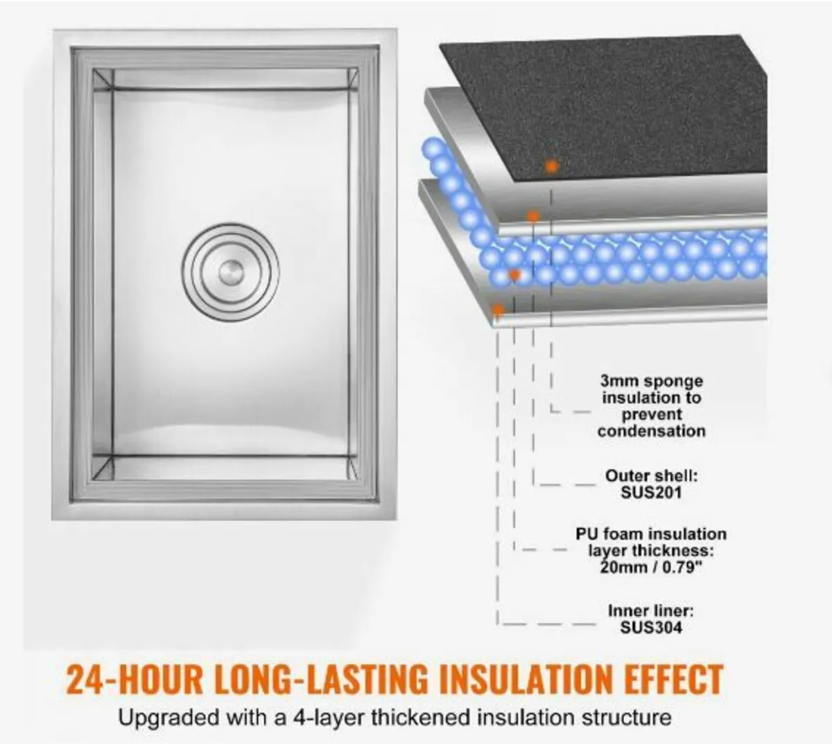 Drop in Ice Chest, 51 cm L x 36 cm W x 30.5 cm - Image 4