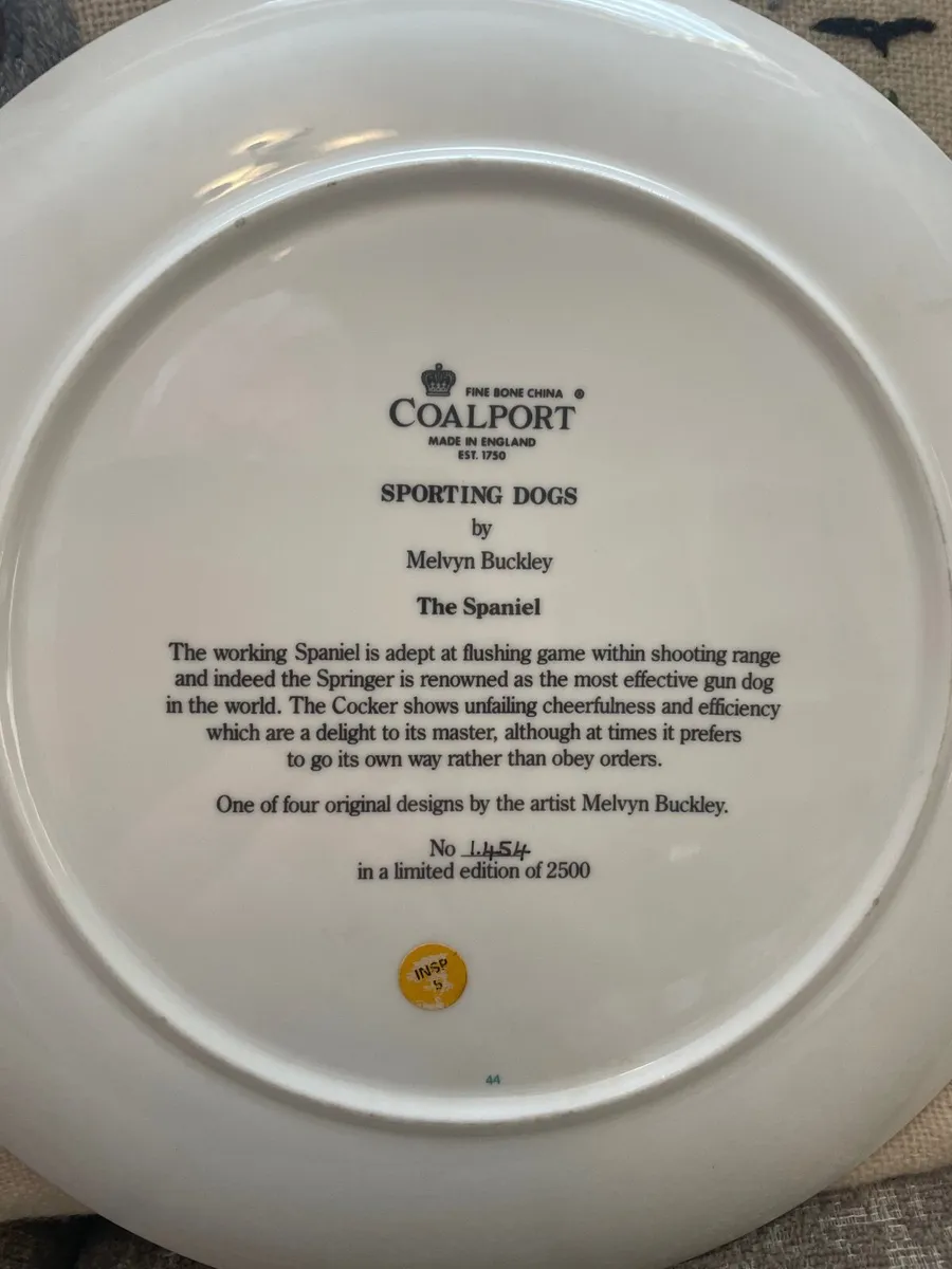 LIMITED EDITION SPANIEL COALPORT PLATE - Image 1