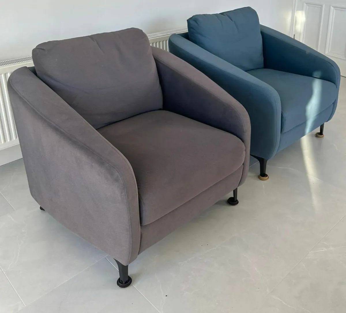 Chairs Blue and Grey for sale - Image 1