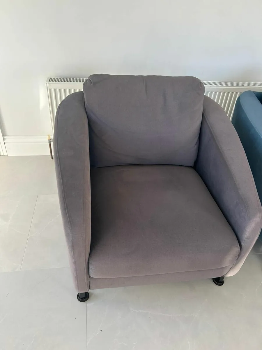 Chairs Blue and Grey for sale - Image 2