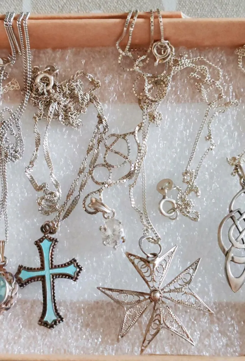 10 sterling silver pendants - Image 2
