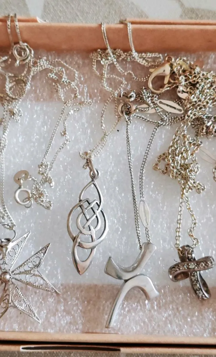 10 sterling silver pendants - Image 3