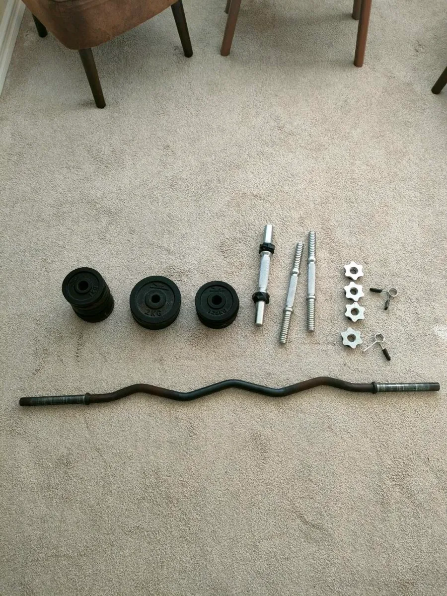 Curl Bar and Dumbbell Set - Image 1