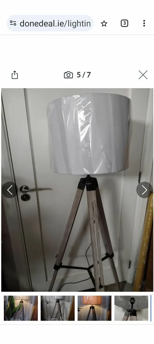 Brand new wooden tripod floor lamp - Image 2
