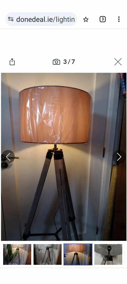 Brand new wooden tripod floor lamp - Image 3