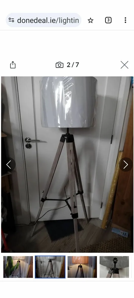 Brand new wooden tripod floor lamp - Image 1