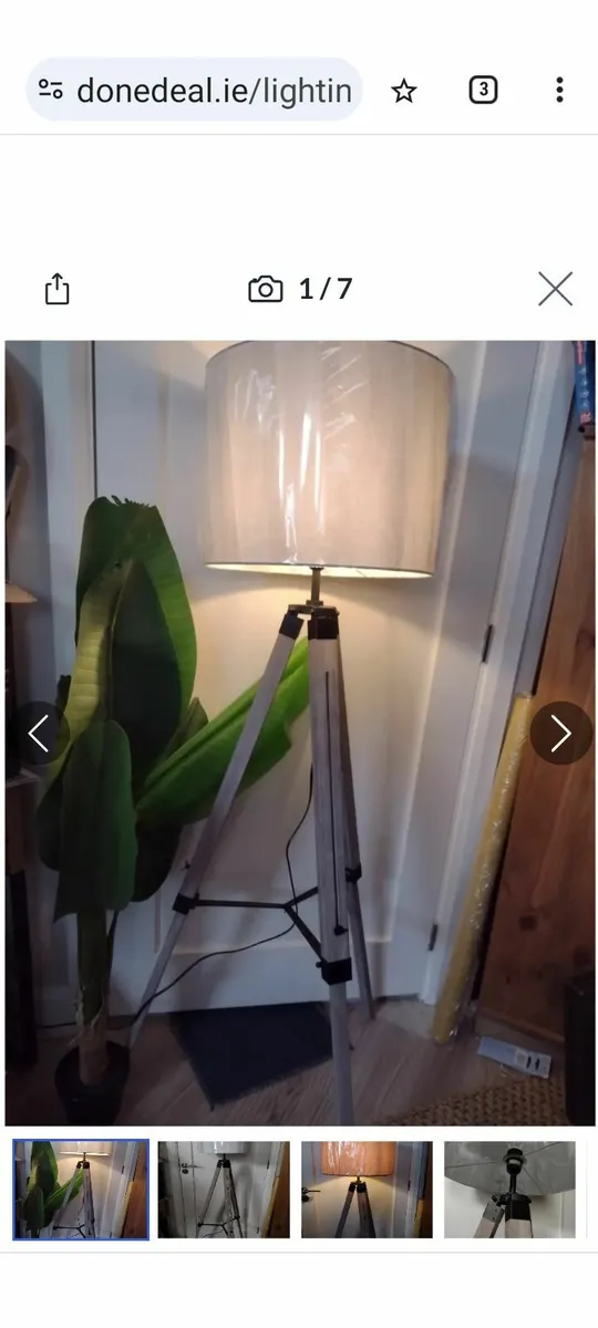 Brand new wooden tripod floor lamp - Image 4