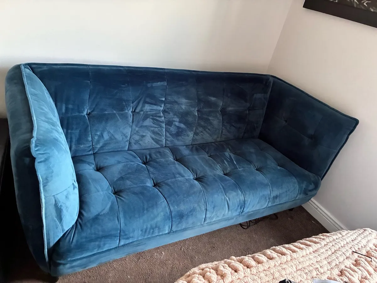 Velvet Blue Sofa