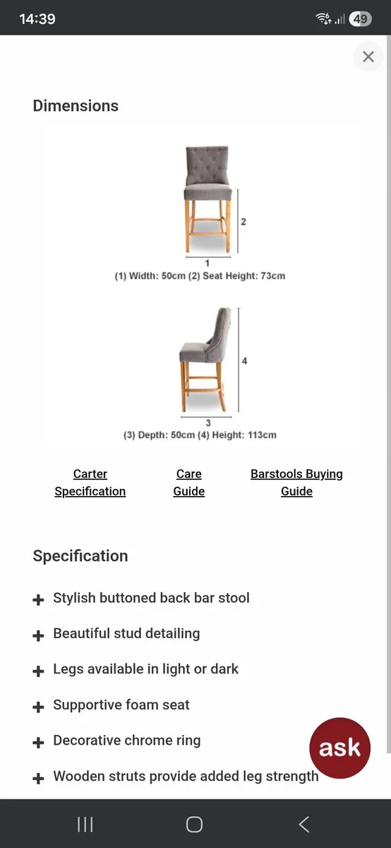 Bar stools Oak Grey - Image 4