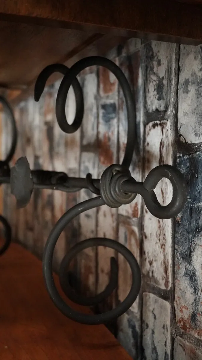 Vine Scroll Hanging Wrought Iron Wine Rack - Image 2