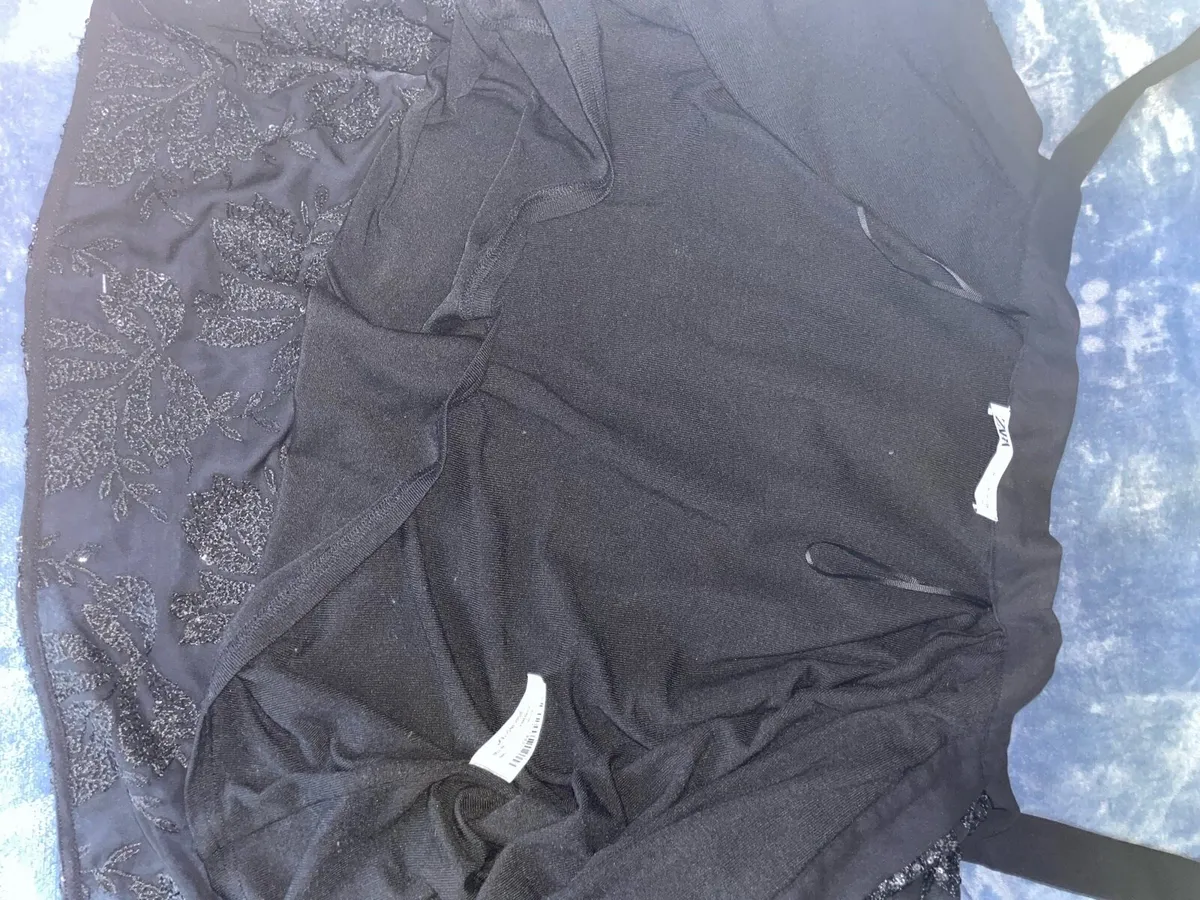 Zara Black Sequin Tie-Neck Cardigan/Jacket - Image 4