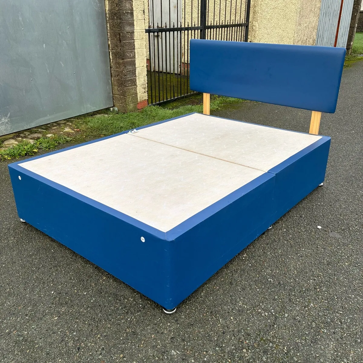 Blue Leather Double bed - Image 4
