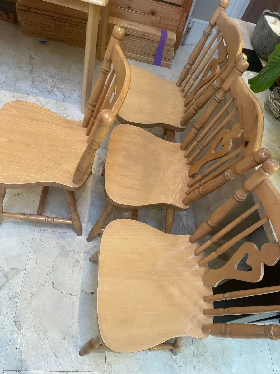 4 x Quality Solid Wooden Kitchen Dining Chairs - Image 2