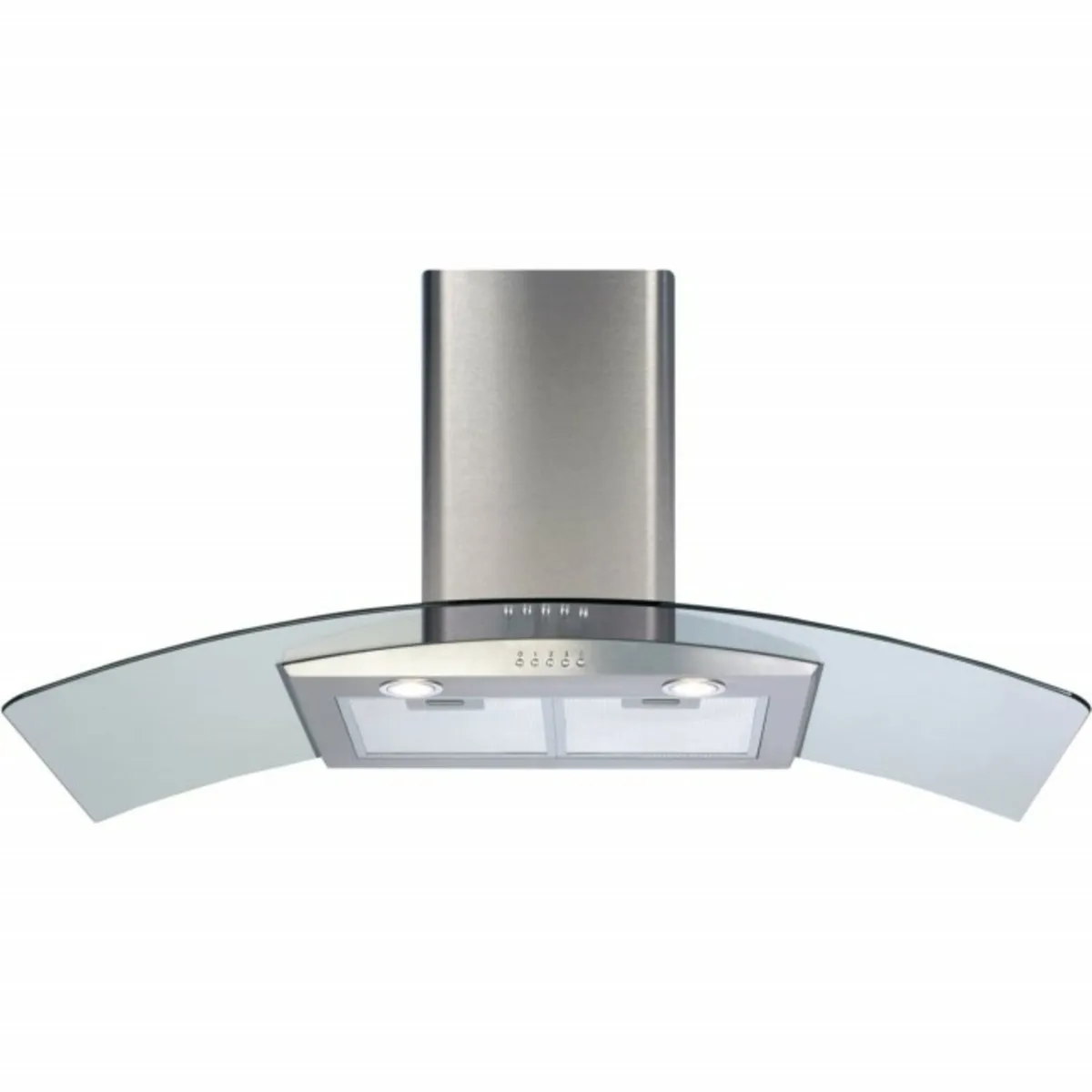 Luxair 110 cm  curved glass stainless steel - Image 1