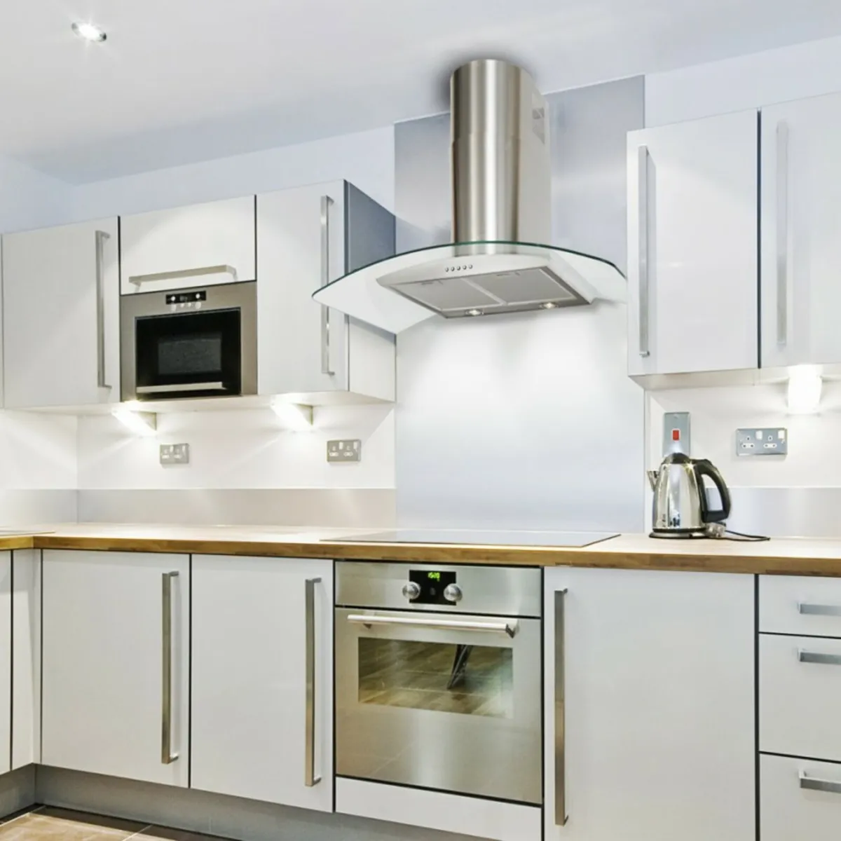 Luxair 110 cm  curved glass stainless steel - Image 2