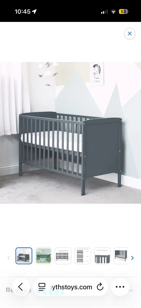Baby Elegance Elle Cot Grey - Image 3