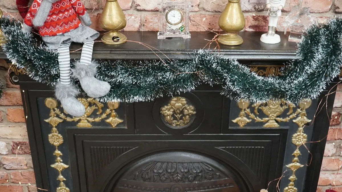 Black & Gilt Cast Iron Fireplace Surround - Image 3