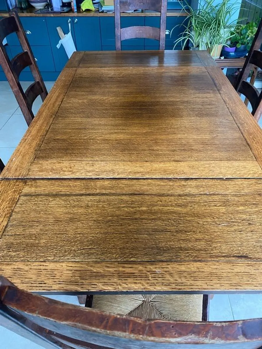 Beautiful Solid Wood Farmhouse Dining Table/Extendable/ Rustic Style - Image 3