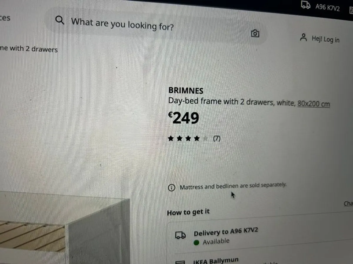 IKEA Day-Bed Frame with 2 drawers - Image 4