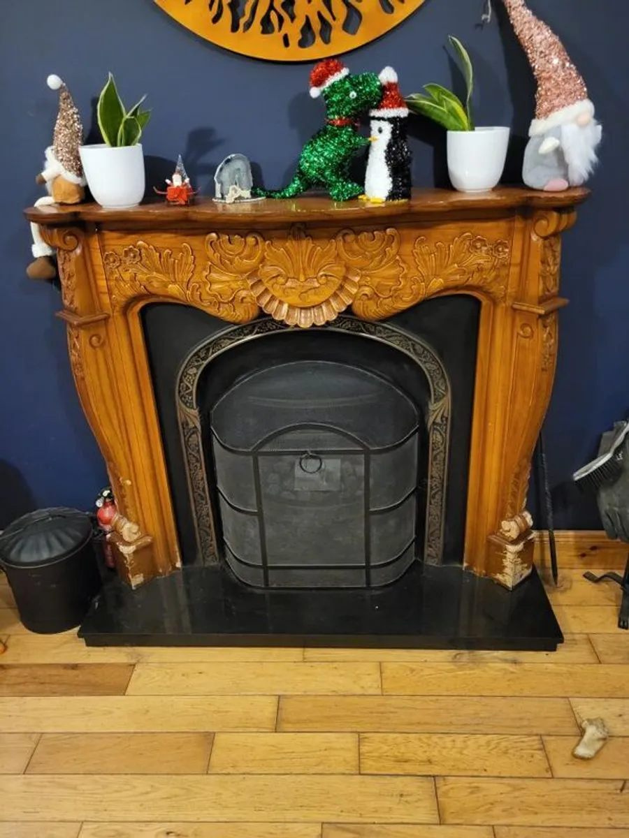Ornate Wood Fireplace Surround - Image 1