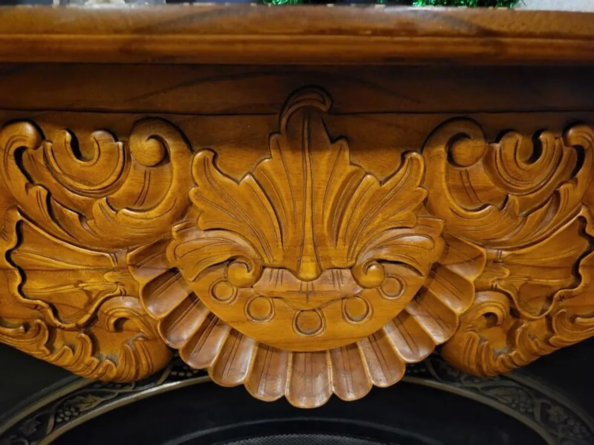 Ornate Wood Fireplace Surround - Image 2