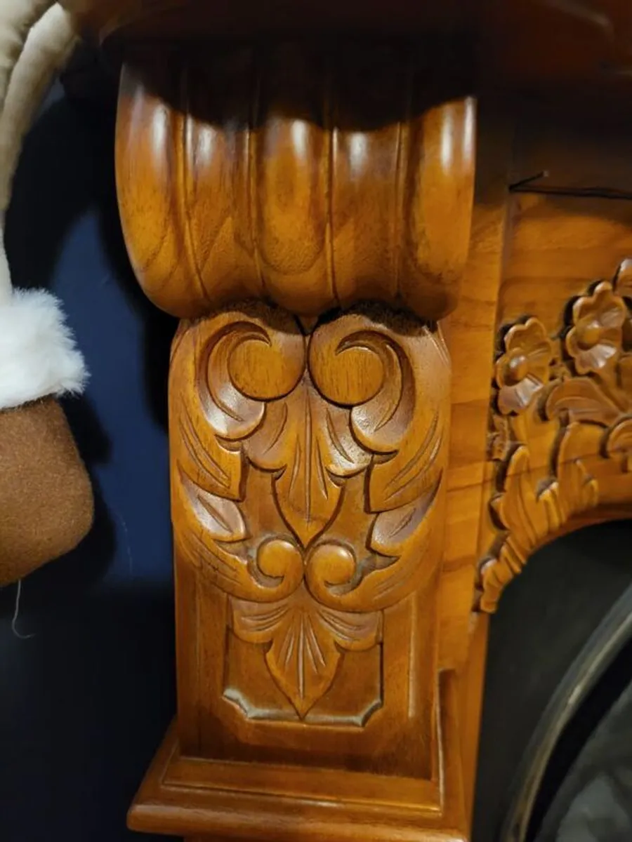 Ornate Wood Fireplace Surround - Image 3