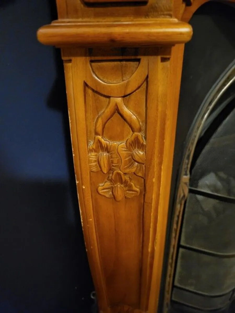 Ornate Wood Fireplace Surround - Image 4