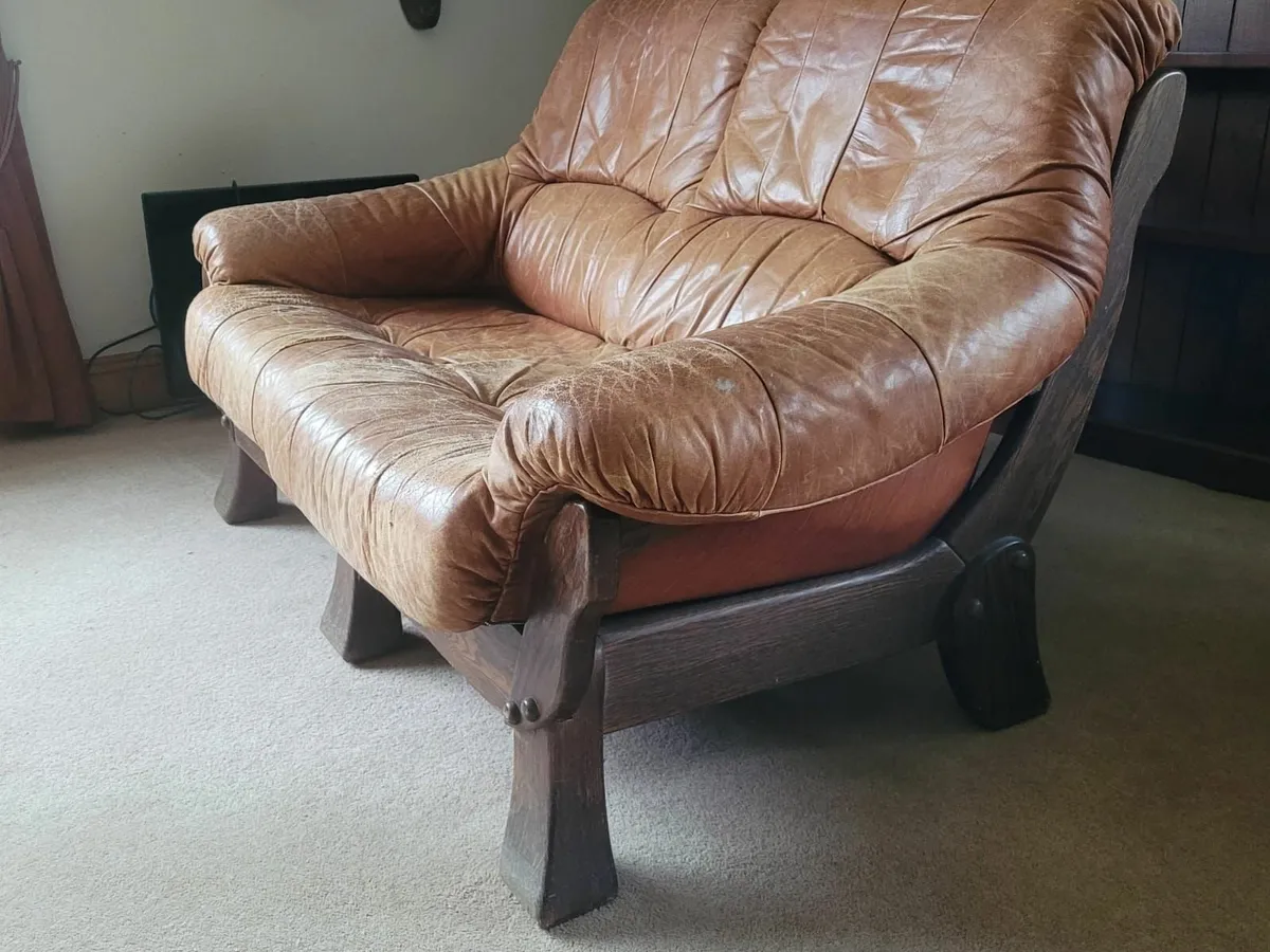 Two-Seater Leather Couch - Image 2