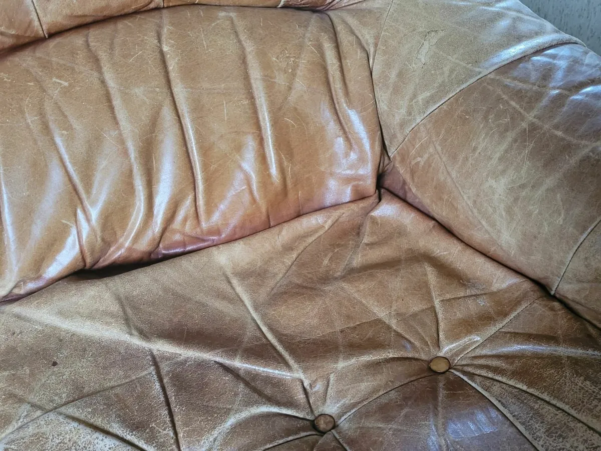 Two-Seater Leather Couch - Image 4