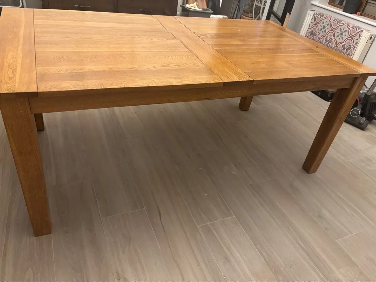 Solid Oak Kitchen Table 6ft x 3.4ft - Image 1
