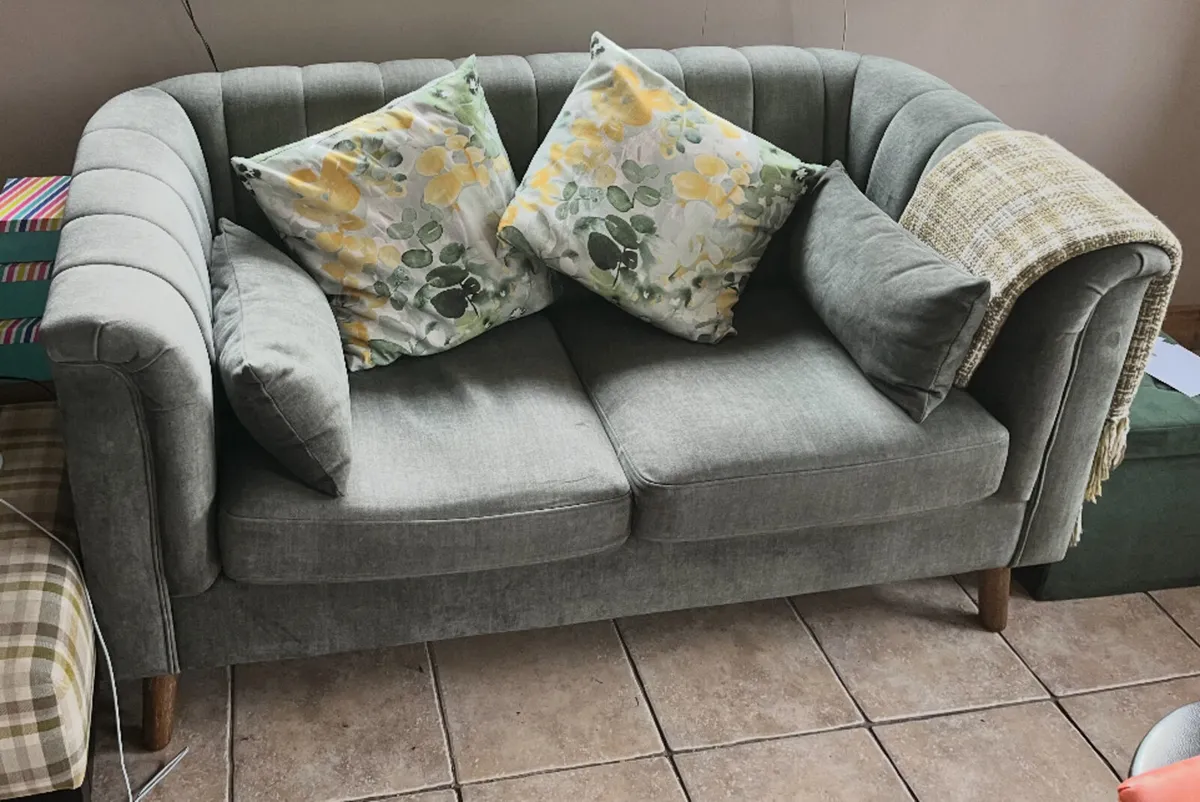 Green sofa 2 seater - Image 1