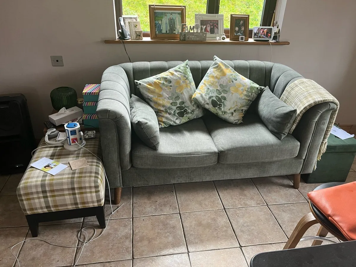 Green sofa 2 seater - Image 2