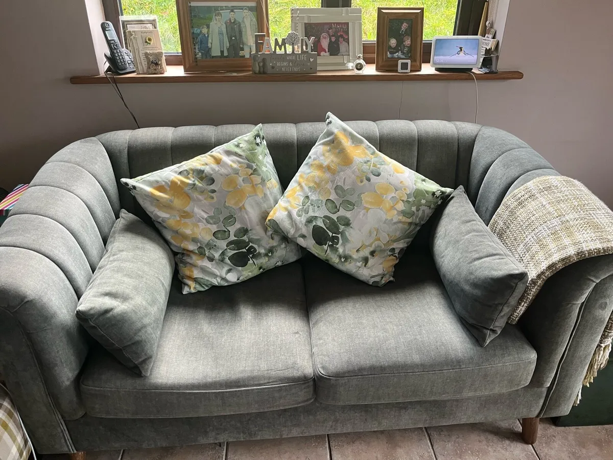 Green sofa 2 seater - Image 3